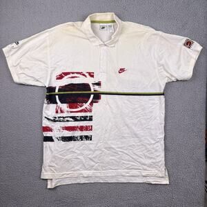VTG 90s Nike Shirt Mens XL Andre Agassi Challenge Tennis Court Polo FIT Graphic